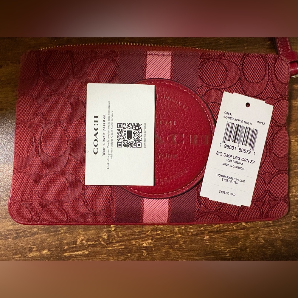 Coach Signature Red and Pink Clutch - Picture 2 of 3